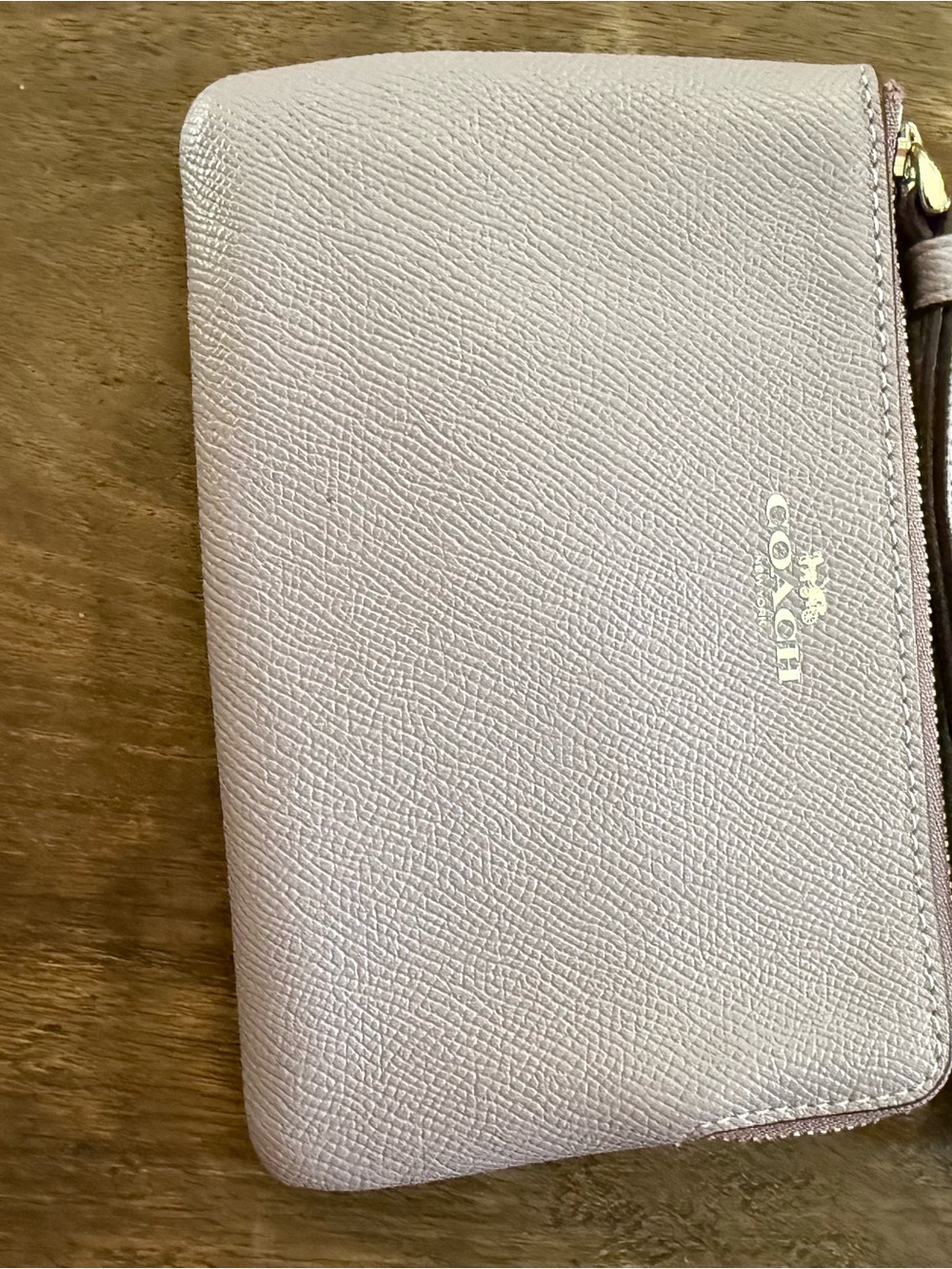 Coach Lavender Leather Zip Wallet Wristlet